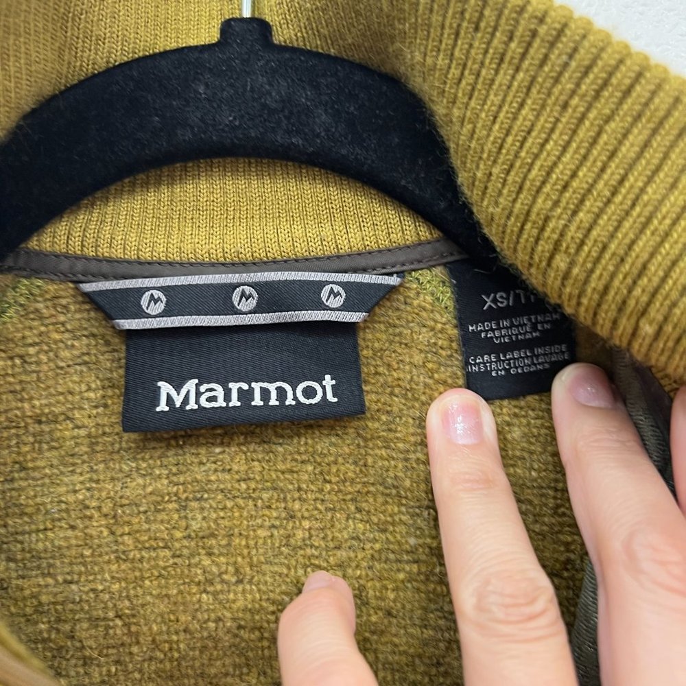 Marmot light brown full zip wool blend full zip jacket long sleeve Size: M - Picture 6 of 9